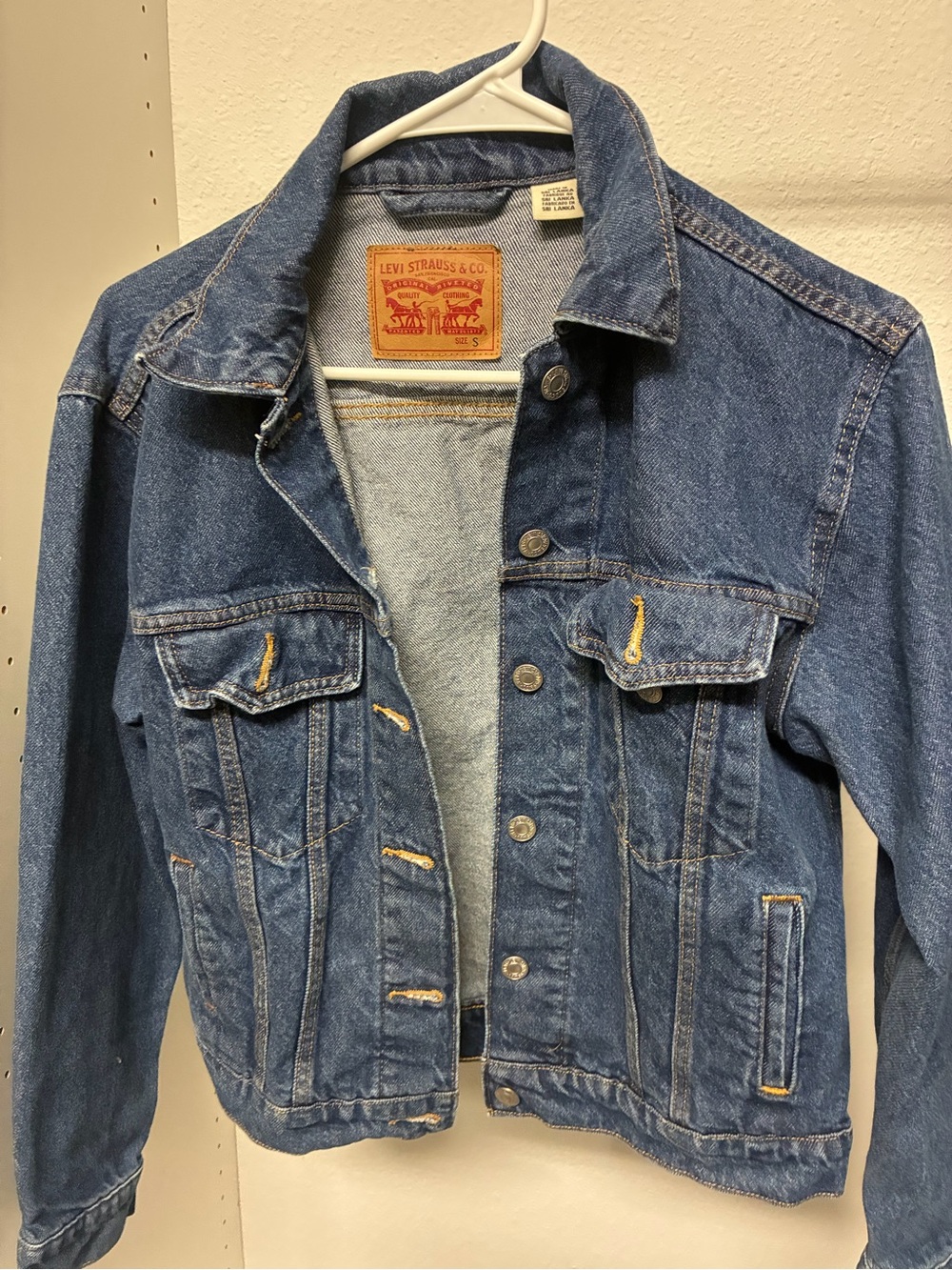 Levi's Light Blue Denim Jacket with Tan Patch